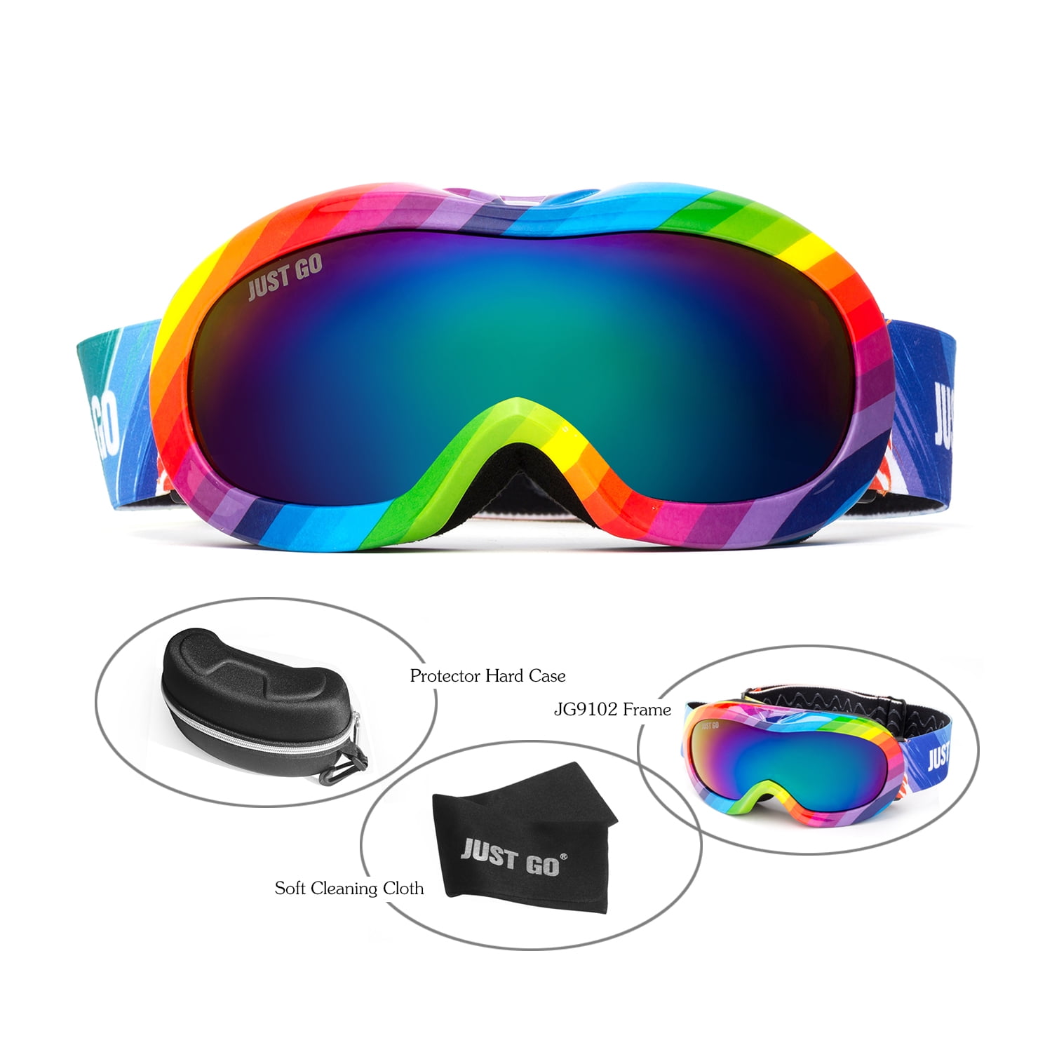 Kids Ski Goggle with Beanie Combo Pack Dual Lens Anti Fog PC Lens for Girls  Boys