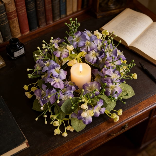 Artificial Spring and Summer Flower Candle Garland for Wedding Table Centerpiece, Home and Party Decoration