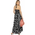 thumbnail image 2 of HAPPY BAY Women's Summer Boho Beach A-Line Maxi Smocked Evening Frill Dress Long Tube Dresses for Women S-M Black, Tropical, 2 of 4