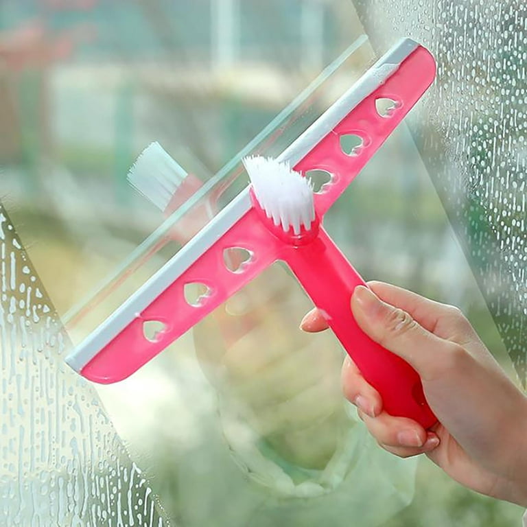 Pompotops Car Glass Window Squeegees, Multifunctional Glass Wiper, Brush  Head, Cleaner, Car Body Cleaner, Dining Table And Tabletop Cleaning, Pink 