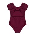 thumbnail image 5 of DPOIS Kids Girls Short Sleeves Floral Lace Cutout Back Ballet Dance Gymnastics Leotard Jumpsuit, 5 of 7
