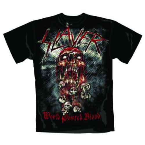 Slayer Unisex T-Shirt World Painted Blood Skull (Small)