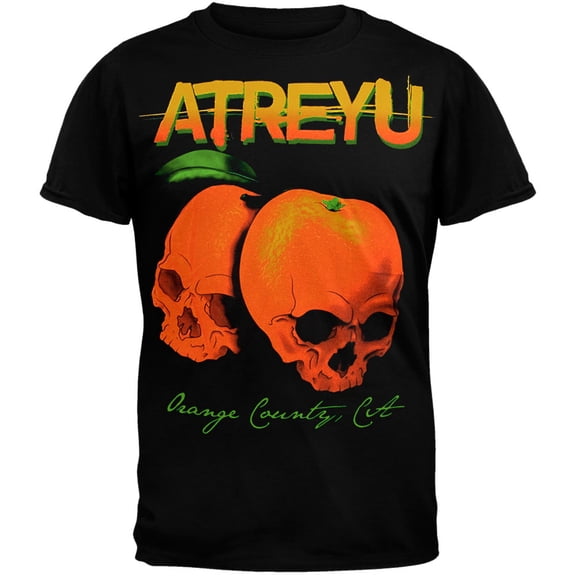Atreyu Boys Orange Skull Short Sleeve T Shirt