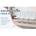 thumbnail image 6 of A set of four Vanity Chair & Desk Chair No Wheels, PU bow shaped chair, Modern Ergonomic Dining Chairs with Non-Slip Pads, Easy to Clean, Lightweight and Sturdy for Home Office, Restaurant, White, 6 of 9