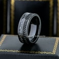 thumbnail image 3 of Jewelry Avalanche Eternity Wedding Band, Black Tungsten Ring, Mens Anniversary Ring, Promise Band, Size 9.5 TN1163, 3 of 6