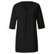 thumbnail image 2 of Blusas con cuello en V de moda para mujer de talla grande Camiseta de informal con manga 3/4 L, 2 of 9