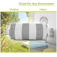 thumbnail image 4 of Majestic Home Goods Indoor Outdoor Gray Vertical Stripe Round Bolster Decorative Throw Pillow 18.5 in L x 8 in W x 8 in H, 4 of 6