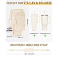 thumbnail image 5 of WANDF Water Bottle Carrier Bag with Phone Pocket, 40oz Tumbler with Handle Accessories,Insulated Water Bottle Holder with Strap,Straw Cover,Pouch for Men Women Hiking Camping Travel Gym(Beige Bag), 5 of 8