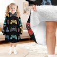 thumbnail image 4 of Game Controller Black Pattern Lamb Fleece Blanket Hoodies for Teens ,Teens Oversize Sherpa Wearable Hooded Blanket Sweatshirt with Super Pockets, 4 of 4