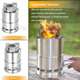 thumbnail image 4 of TOMSHOO Fourneau Extérieur, Poêle à Bois avec Poêle à Bois Portable Coupe-Vent Poêle à Bois Barbecue Acier Poêle à Cendres Poêle à Bois Poignée Poêle à Bois Inox Camping Barbecue, 4 of 6