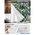 thumbnail image 3 of No Hook Cloth Fabric Shower Curtain with Snap in Liner, Green Palm Leaves Waterproof Shower Curtains Set with See Through Top Window, Summer Tropical Leaf Vintage Bath Curtains Shower 54"x78", 3 of 6