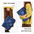 thumbnail image 4 of Accordion File Organizer with Zip Closure 13 Pockets Expanding File Folder Letter A4 Paper Document Organizer for Home Office Blue Batik Leaves Pattern, 4 of 7