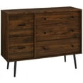 thumbnail image 1 of Commode Moderne 5 Tiroirs en Métal et Bois en Noyer Foncé, 1 of 5