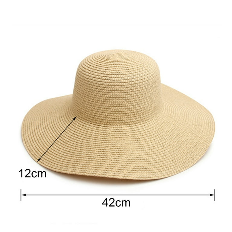 Womens Sun Straw Hat Wide Brim UPF 50 Summer Hat Foldable Roll up