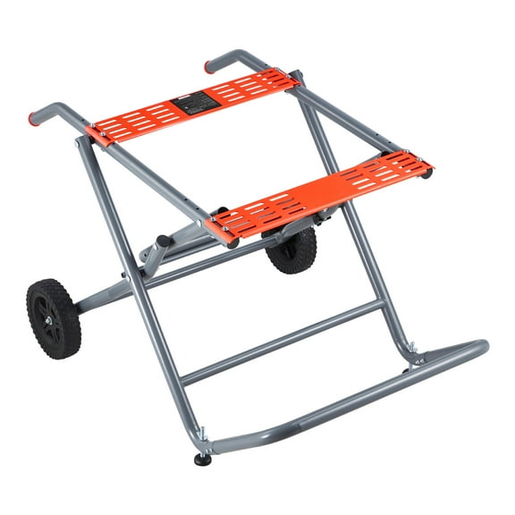 KFFKFF Mobile Table Saw Stand, Supports up to 350 lbs, Collapsible Table Saw Station with 8-Inch Rubber Tires, Robust Build, Convenient Storage, Compatible with Various Table Saw Brands