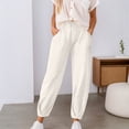 thumbnail image 2 of EDFBUYKRS Female Women Pants Casual Women's Pants Petite Length Women's Casual Pants Slim Fit Ankle Comfortable Stretchy Trousers for Daily Wear Spring Summer Fashion Pure Color Xl, 2 of 5