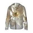 thumbnail image 3 of Uemuo Elegant Ivory Flower Pattern Women's Full Zip UPF 50+ Sun Protection Hoodie Jacket Long Sleeve Sun Shirt Hiking Outdoor Performance with Pockets-X-Large, 3 of 9