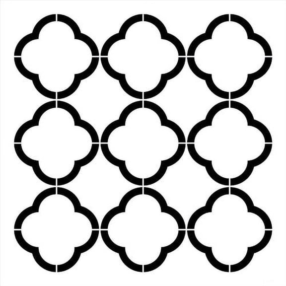 Quartrefoil Outline Wall Pattern Wall Stencil SKU #3661E by Designer Stencils