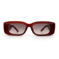thumbnail image 5 of Womens Beveled Rectangle Mod Thick Plastic Fashion Sunglasses Burgundy - Smoke, 5 of 8