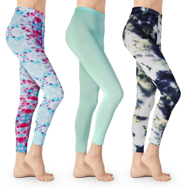 [3 Pack] Tie Dye Leggings for Women Athletic Lounge Yoga Pants Double  Brushed 4-Way Stretch Ultimate Comfort and Buttery Soft Feel