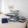 thumbnail image 5 of Homewish Rustic Lake House Twin Bedding Sets 7-Piece for Teen, Vintage Boat Paddle Bedding Comforter Set, Grey Blue Wooden Plank Reversible Sheet Sets, Breathable Home Decor, 5 of 7