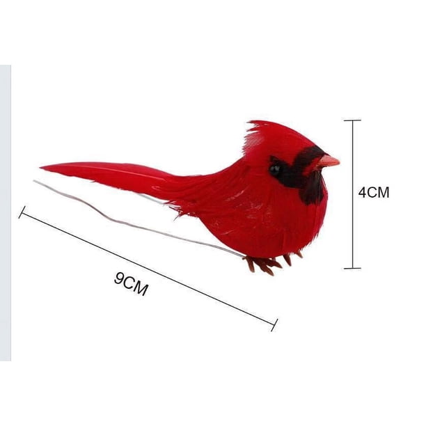 Nvzi 12 piezas de pájaros artificiales, pájaros falsos, loro pirata de Halloween, pájaros emplumados, figura de loro, decoración para manualidades, jungla, jardín, decoración del hogar, rojo A