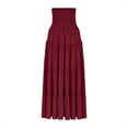 thumbnail image 5 of Boho Women's Long Skirts Summer Elastic High Waisted Casual Full Skirts Dresses with Pockets for Women Beach Fashion Red L, 5 of 9