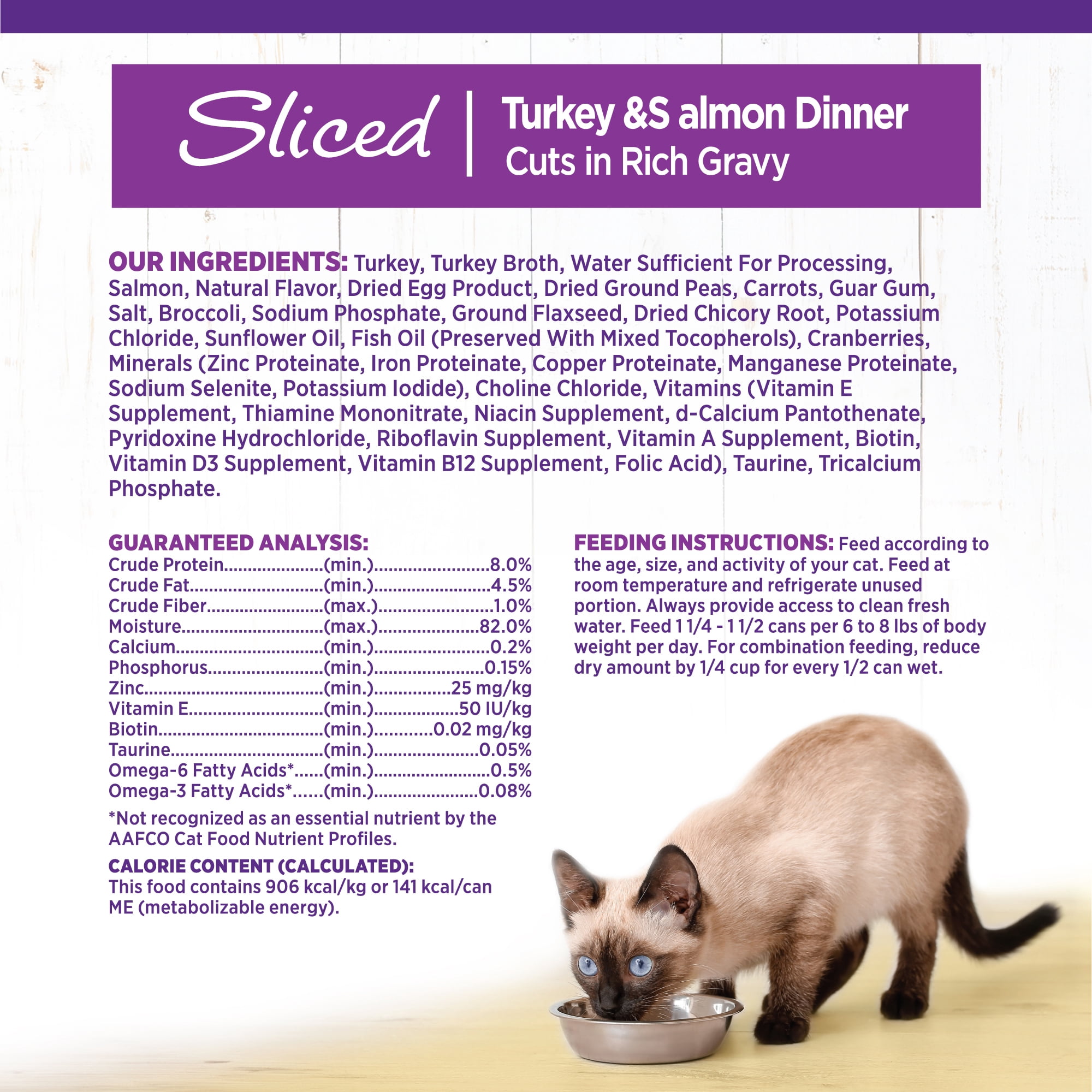 Wellness Complete Health Sliced Adult Canned Wet Cat Food, Natural, Protein Rich, Grain Free, Turkey and Salmon Dinner Recipe, 5.5 oz, Pack of 24 Cans