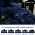 thumbnail image 5 of PHF Truly Velvet Duvet Cover Set Queen Size, 3 Pieces Luxury Ultra Soft Comforter Cover Set, Warm Flannel Duvet Cover with 2 Pillow Shams Bedding Collection, 90"x90", Navy Blue (No Insert), 5 of 7