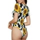 thumbnail image 2 of Fotbe Cute Cow Print Sunflower B Body de Mujer con Cuello Redondo y Mangas Cortas, Sin Mangas Ajustado, Suave, Cómodo y Básico-Large, 2 of 7