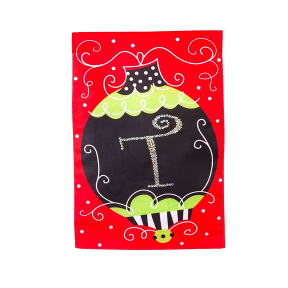 Monogram Christmas Ornament Garden Flag - T