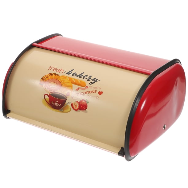 GOOHOCHY Panera de cocina, caja de almacenamiento de pan, soporte para pan, panera de escritorio, panera de cocina, recipiente de metal para pan