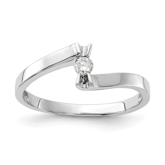 Sterling Silver Polished Diamond Ring