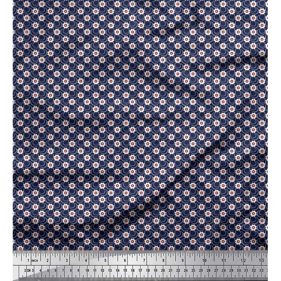 Soimoi Poly Georgette Fabric Artistic Floral Printed Craft Fabric by The Yard 52 Inch Wide