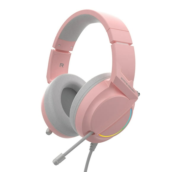 Ajazz AX365 7.1 Channel Surround Gaming Headset Noise Cancelling Retractable MIC Headphone Earphone Soft Ear Cups 50mm Drivers Pink