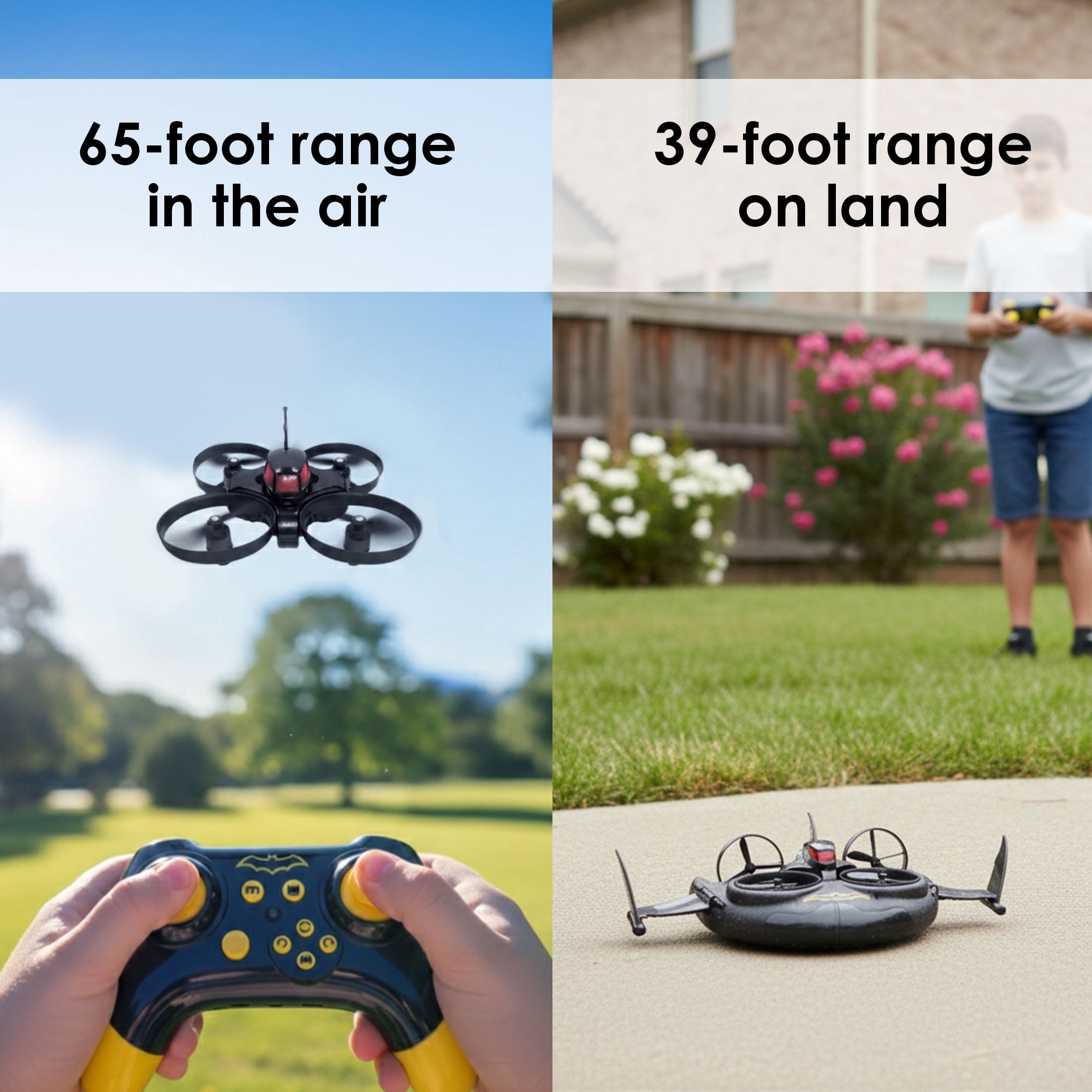 Batman Batboat 3-in-1 RC Drone – Water, Land & Air, 360° Rotation, Rechargeable, Officially Licensed