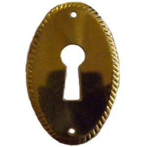 Vertical Keyhole Cover Plain Stamped Brass Vertical Keyhole Cover Plate - Antique Furniture Restoration Hardware - S-119 ()