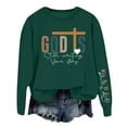 thumbnail image 1 of WEAIXIMIUNG Chandail en Molleton pour Femmes Grande Taille 3X Chandail Tendance à Capuche Imprimé Lettre Col Rond pour Automne & Hiver, 1 of 3