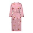 thumbnail image 4 of Yuyamidu Christmas Bathrobe Women Kimono Robes Xmas Bell Long Spa Bath Robe Candy Canes V-Neck Dressing Gown Ladies Sleepwear Pajamas Size 2XL Pink Nightgowns, 4 of 7