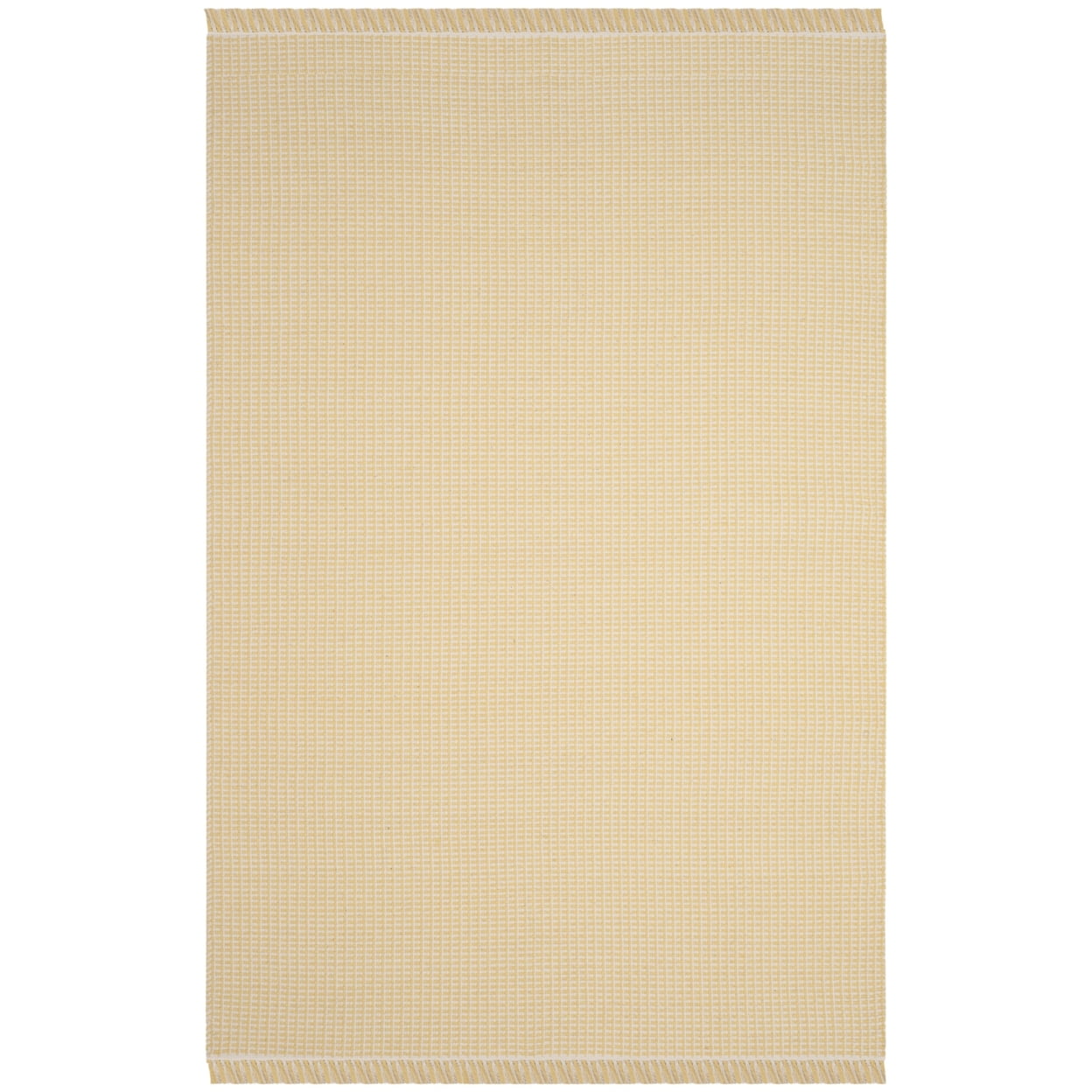 SAFAVIEH Montauk Patton Geometric Cotton Area Rug, Ivory/Yellow, 6' x 6' Square
