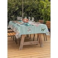 thumbnail image 2 of Outdoor Tablecloth with Umbrella Hole and Zipper, Easter Rectangle Table Cloth 54x80 Inch Waterproof Tablecloth, Green Truck Rabbit Duck Butterfly Floral Wooden Picnic Table Cover for Patio Camping, 2 of 7
