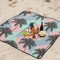thumbnail image 6 of Palm Trees on Stripes Picnic Blanket Waterproof Beach Blankets Sandproof Large Mat with Storage Bag Camping Grass Travel Hiking Park 78"x78", 6 of 6