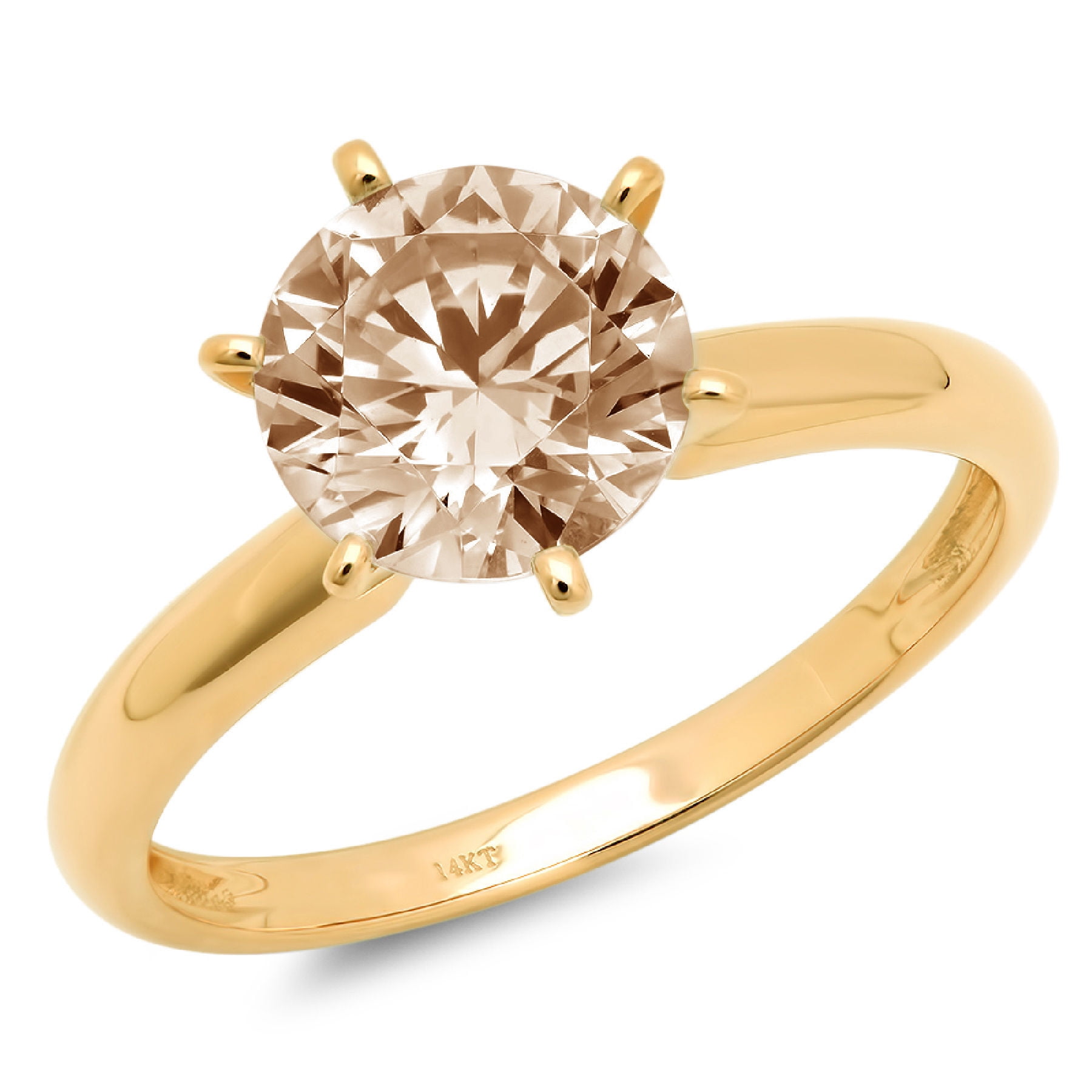Details about   Round D/VVS1 Solitaire Wedding Ring 14K Yellow Gold Over 925 Sterling Silver 
