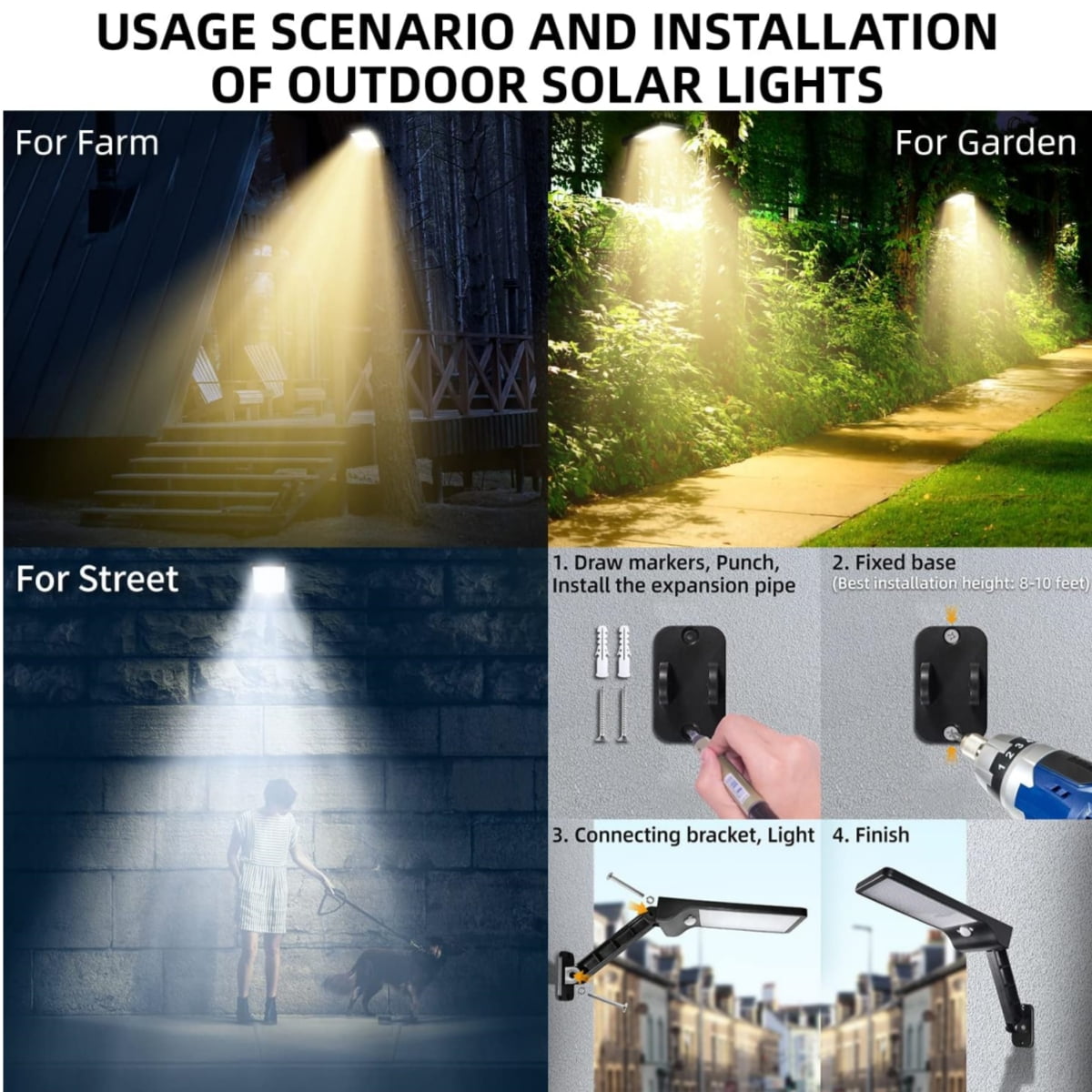 iMucci 2 Pack Outdoor Solar Street Flood Lights Remote Control Wireless 48 LED Waterproof Security Motion Sensor Light with 3 Modes