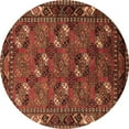 thumbnail image 1 of Ahgly Company Indoor Round Oriental Brown Industrial Area Rugs, 4' Round, 1 of 4