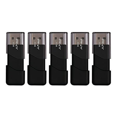 PNY Attach - USB flash drive - 32 GB - USB 2.0 - black (pack of