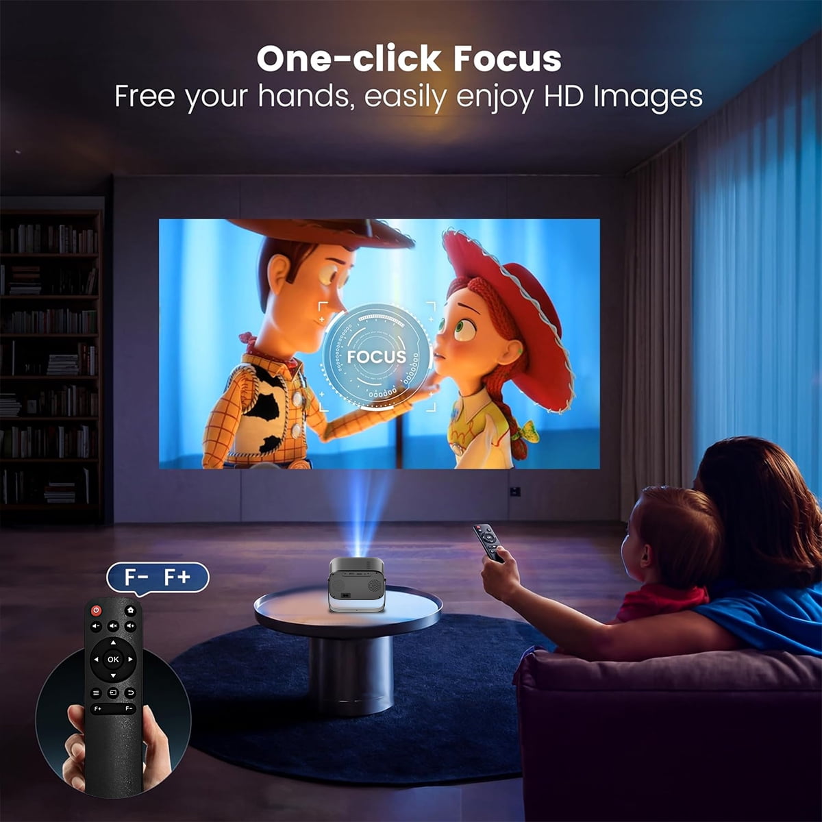 SGV Projector with WiFi and Bluetooth, 1080P Support Portable Projector, Auto Keystone and Electric Focus
