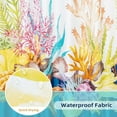 thumbnail image 4 of Shower Curtain Nautical Coastal Shower Curtain 72 x 72 Inch Sea Plants Starfish Seashell Coral Pattern Shower Curtain for Bathroom Décor Water Repellent Ocean with 12 Hooks 1 Panel, 4 of 6