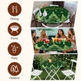 thumbnail image 7 of Christmas Tree Green Round Tablecloth, Fitted Table Cover with Elastic for 36"-44" Round Tables, Winter Snowflakes Xmas Pine Tree Table Cloth Outdoor Indoor Dinning Party Waterproof Tablecloths, 7 of 7
