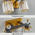 thumbnail image 3 of LMQNINE Modern Bathroom Vanity Lights 2-Light Over Mirror,Dimmable and Moisture-Resistant,Crystal,BlackGold Finish, 3 of 8